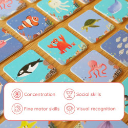 Jeu de Mémoire et de Paires : Sous l'Eau - Moritoys - Jeu de société | IPA Gameshop