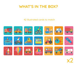 Jeu de Mémoire et de Paires : Véhicules - Moritoys - Jeu de société | IPA Gameshop